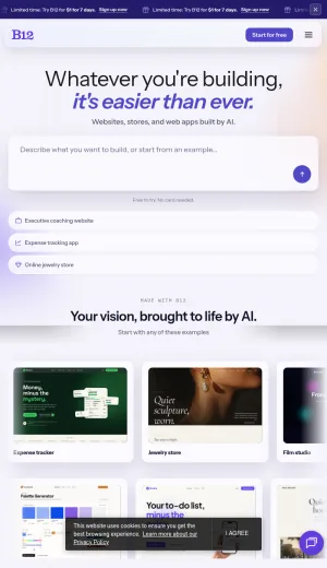 B12 AI Website Builder for Small Businesses screenshot