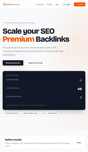 Curated Backlink Directory for Website Submission screenshot