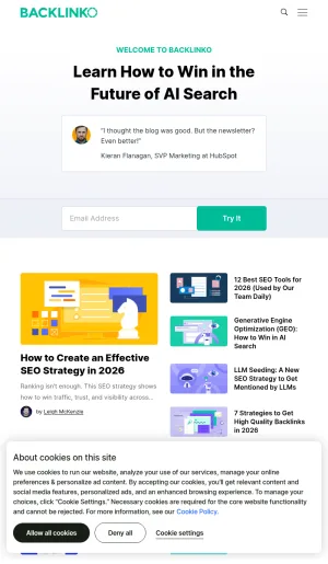 Backlinko SEO Guides, Link Building, and AI Search Strategies screenshot