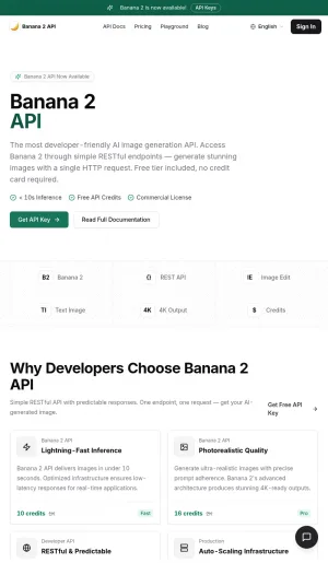 Banana 2 AI Image Generation API screenshot