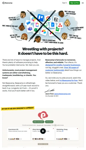 Basecamp Project Management Software screenshot