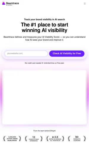 Beamtrace AI Brand Visibility and Search Analytics screenshot