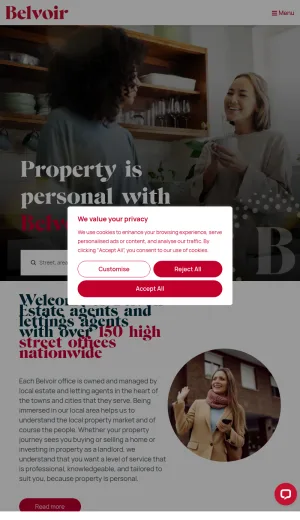 Belvoir UK Estate Agents and Letting Services screenshot
