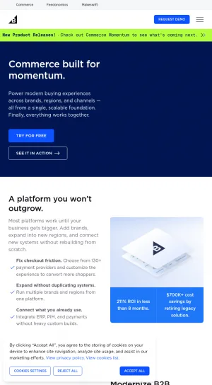 BigCommerce Ecommerce Platform and Commerce Software screenshot