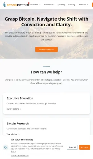 Swiss Bitcoin Institute: Bitcoin Research and Executive Education screenshot