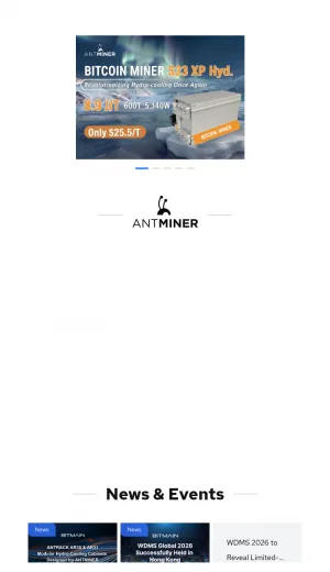 Bitmain Cryptocurrency Mining Hardware and Blockchain Computing Solutions screenshot