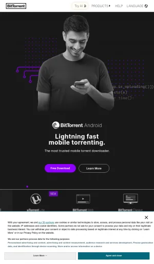 BitTorrent Client Software and Decentralized File Sharing screenshot
