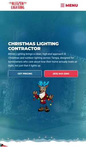 Blitzen Lighting Tampa Christmas and Outdoor Lighting Installation screenshot
