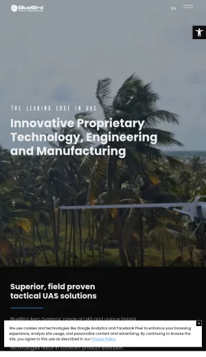 Blue Bird Aero Systems UAV and Defense Drone Manufacturer screenshot