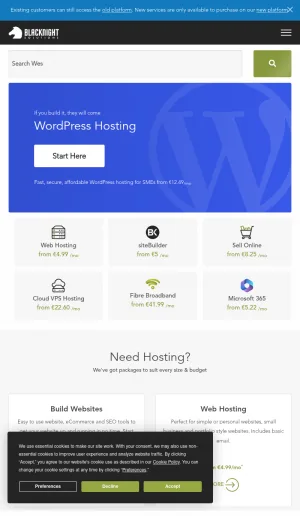 Blacknight Web Hosting and Domain Services in Ireland screenshot