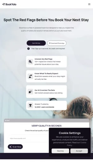 BookYolo Travel Property Inspection Tool screenshot