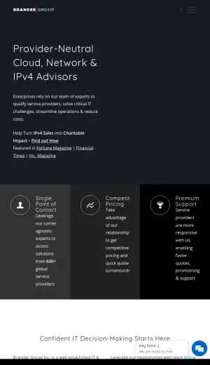 Brander Group IPv4 Brokerage and Connectivity Consulting screenshot