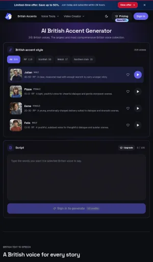 British Accent Text to Speech Generator screenshot