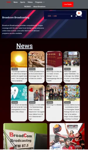 Broadcom Broadcasting Tonga News, Sports, Videos and Programs screenshot