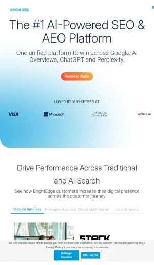 BrightEdge Enterprise SEO and AI Search Optimization Platform screenshot