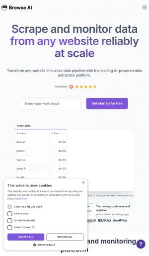 Browse AI No-Code Web Scraping and Website Monitoring screenshot