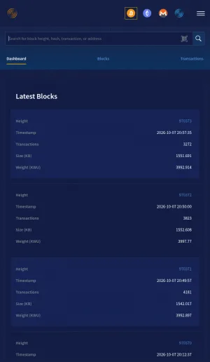 Bitcoin Blockchain Explorer and Transaction Search Tool screenshot