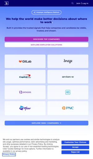 Built In Tech Jobs and Company Research Platform screenshot