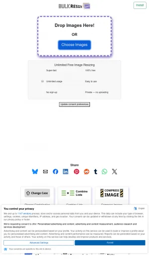 Bulk Photo Resizer for Batch and Individual Images screenshot