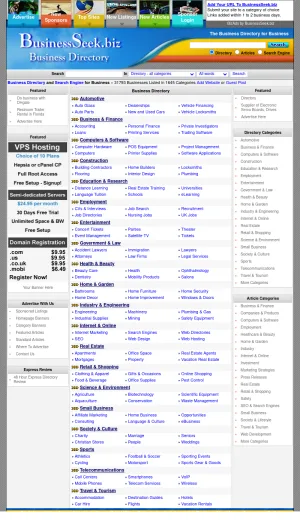 BusinessSeek Business Directory and Website Submission screenshot