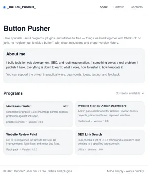 ButtonPusher Free Developer Utilities screenshot