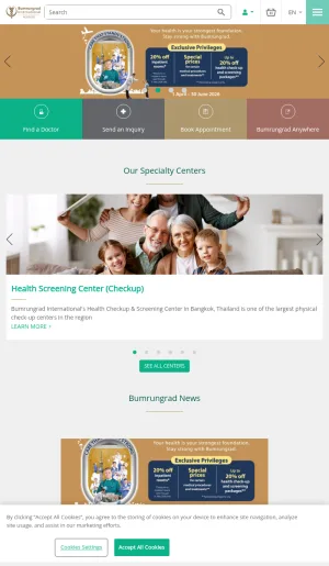 Bumrungrad International Hospital in Bangkok, Thailand screenshot