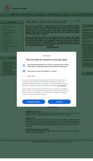 Canada Business and Website Directory screenshot