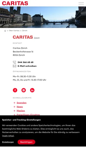 Caritas Zurich Poverty Relief and Social Support screenshot