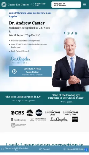 Caster Eye Center: LASIK and Laser Vision Correction screenshot