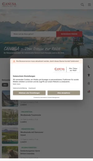 Custom North America and Hawaii Travel by CANUSA Touristik screenshot