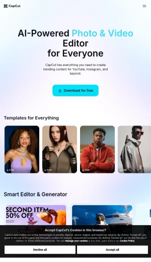 CapCut AI Video and Photo Editor screenshot