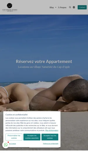 Cap d'Agde Apartment Rentals in the Naturist Village screenshot