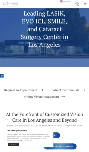 California Center for Refractive Surgery screenshot