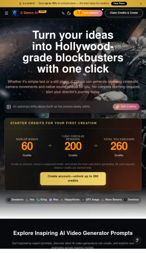 C Dance AI Video Generator for Text, Image, and Video screenshot