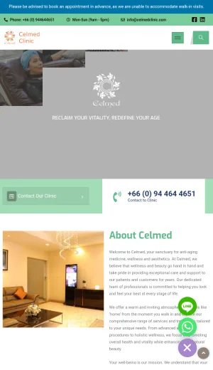 Celmed Clinic Anti-Aging and Wellness Care in Thailand screenshot