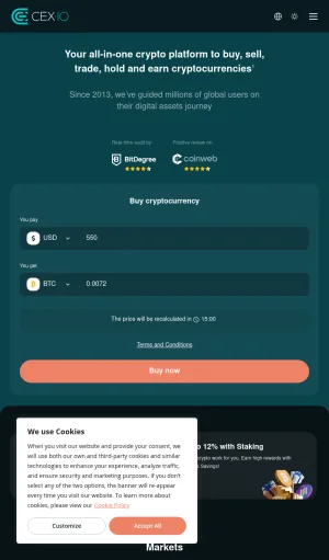 Cryptocurrency Exchange and Digital Asset Platform screenshot