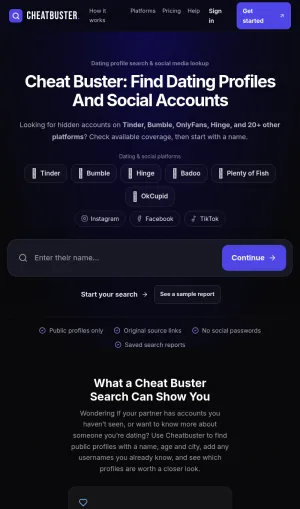 Cheat Buster Public Profile Search Tool screenshot
