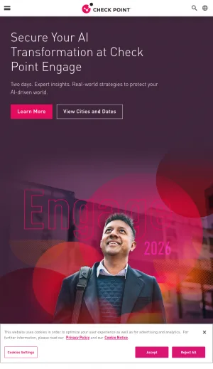 Check Point Software Technologies Enterprise Cybersecurity Solutions screenshot