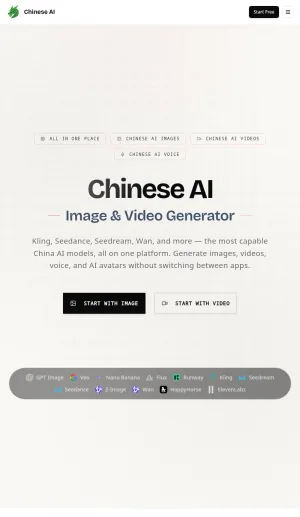 Chinese AI Image, Video, Voice, and Avatar Generator screenshot