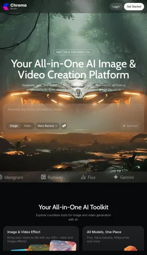 Chroma Studio AI Image and Video Creation Platform screenshot