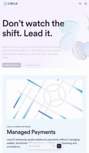 Circle Stablecoin and Blockchain Financial Infrastructure screenshot