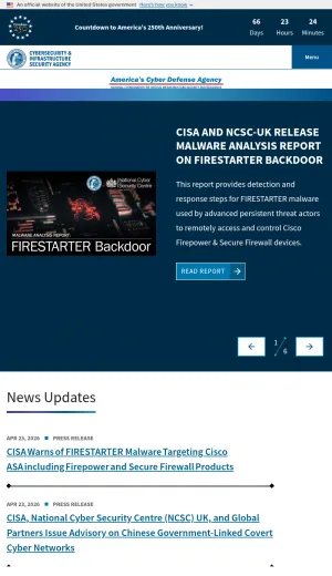 Cybersecurity and Infrastructure Security Agency screenshot
