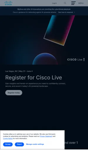 Cisco Enterprise Networking, Cybersecurity, and AI Infrastructure screenshot