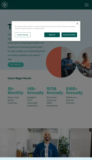 CJ Global Affiliate and Performance Marketing Network screenshot