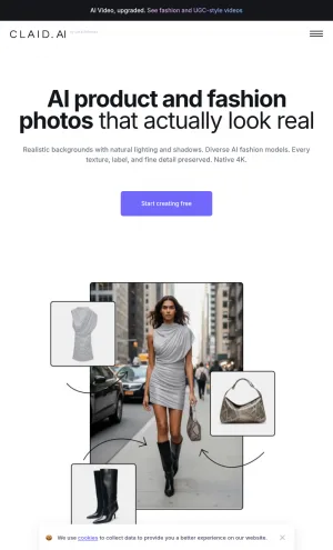 Claid AI Product Photo and Image Enhancement Software screenshot