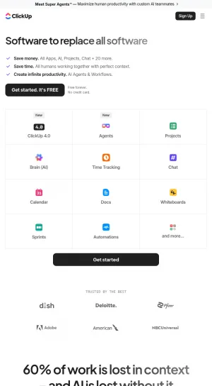 ClickUp Productivity and Work Management Platform screenshot