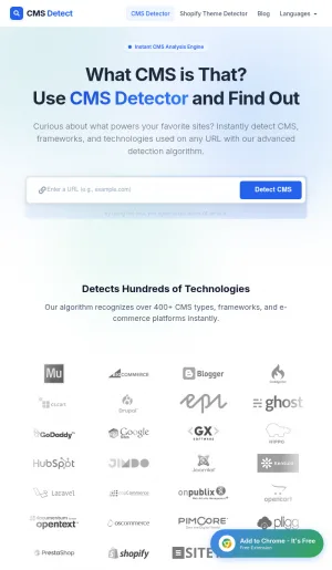 CMS Detector for Website Technology and Framework Identification screenshot