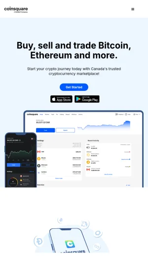 Coinsquare Canadian Cryptocurrency Exchange screenshot