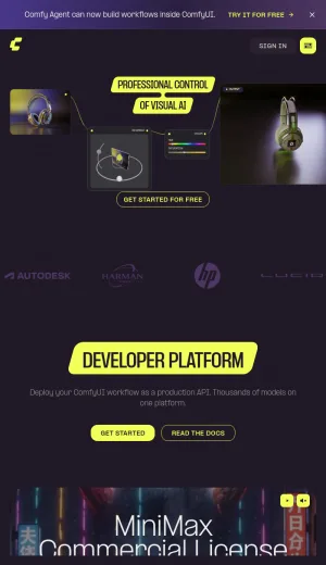 Comfy Visual AI Workflow Platform screenshot