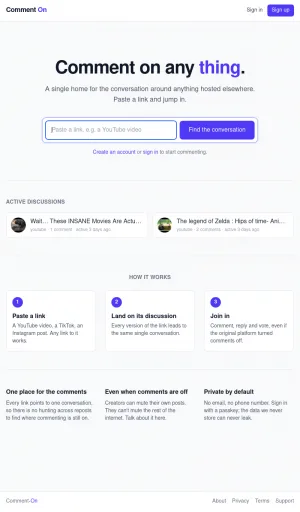 Comment On: Shared Discussions for External Links screenshot